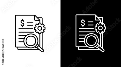 Budget Management  White Icon Set Design