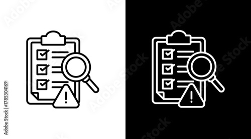 Risk Identification  White Icon Set Design