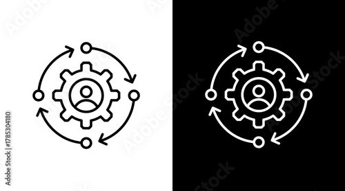 Change Management  White Icon Set Design