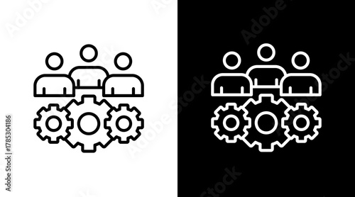 Project Team  White Icon Set Design