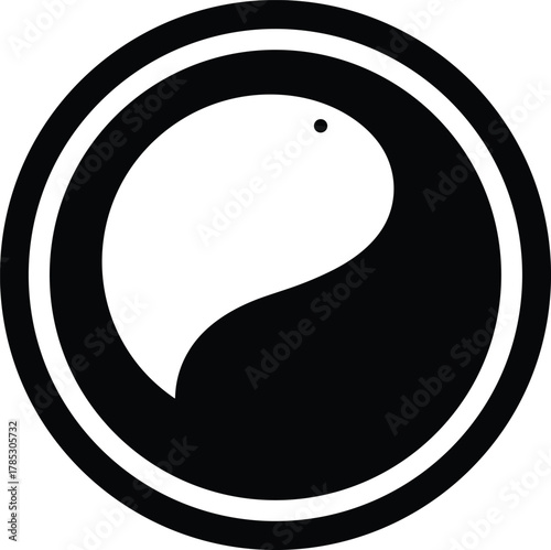 Yin Yang Symbol Vector Illustration, Black White Balance Emblem, Duality Icon, Eastern Philosophy Motif, Harmony, Balance, Taoist Energy, Minimalist Circle