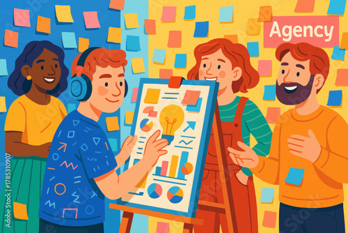 Creative Brainstorm Session Including Employee with Autism