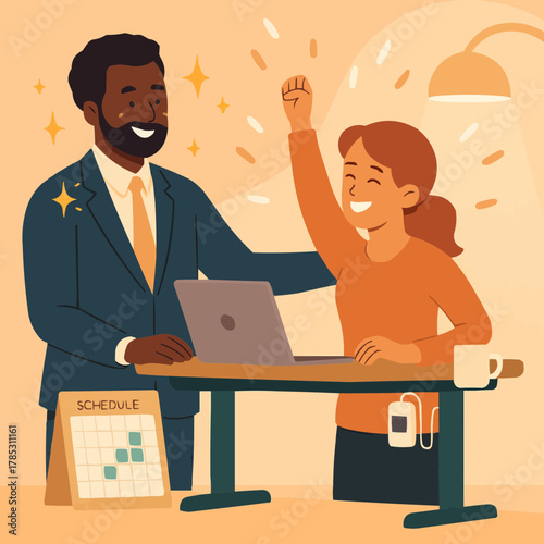 Positive Year-End Performance Review for Employee with Chronic Illness