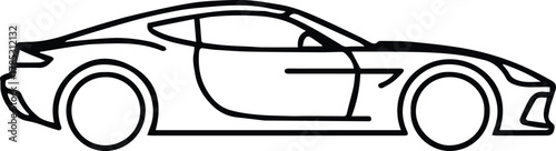 car sports car profile line silhouette vector graphic for logo use