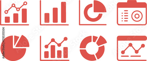Vector set of medical business icons, symbols, and chart infographics