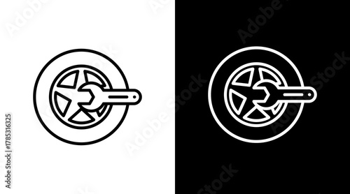 Tire  Icon Set Multiple Style Collection