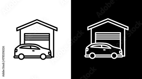 Garage  Icon Set Multiple Style Collection