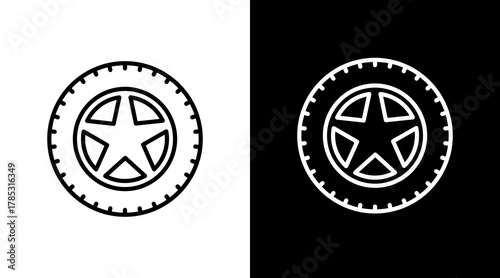 Tire  Icon Set Multiple Style Collection