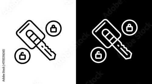 Car Key  Icon Set Multiple Style Collection