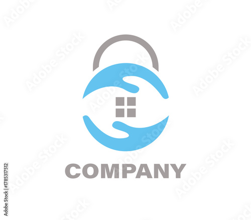 Creative Lock house security logo design