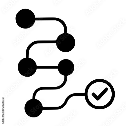 Workflow Diagram with Final Checkmark in Circular Node