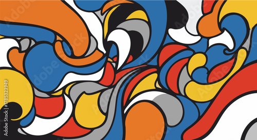 Abstract colorful fluid shapes create a dynamic design