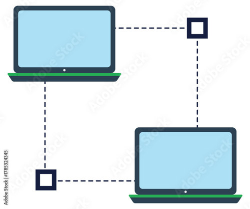 Computer network icon isolated on white background.