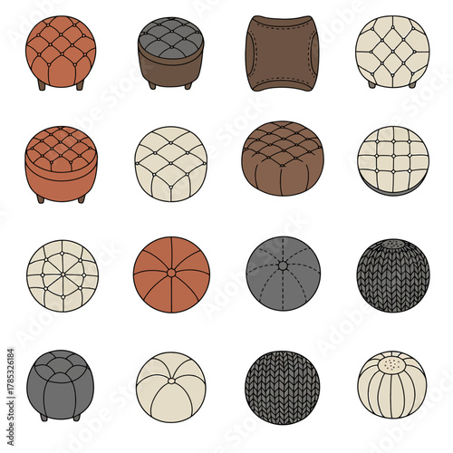 set of pouf ottomans a stylish collection of versatile seating options for interior design projects adding comfort and functional decor to any living space