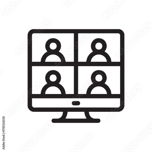 Online meeting on a computer screen showcasing remote collaboration and virtual communication with four participants visible on the display promoting digital connectivity