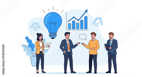 Team brainstorming new ideas for business growth and success.