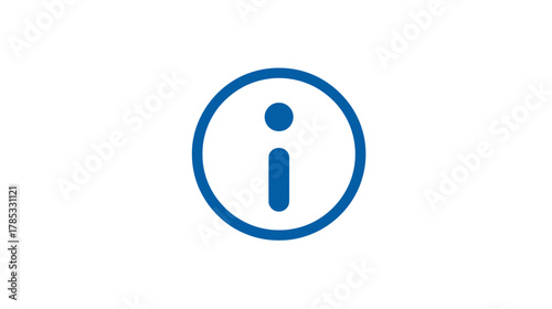 Blue information icon symbol for help, support, and frequently asked questions. UI element for web and app interfaces.
