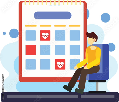 Man scheduling medical appointments illustration