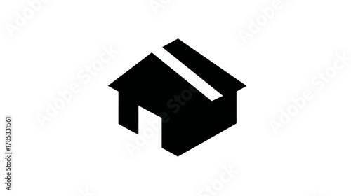 Minimalist Black House Icon on White Background, Simple Home Symbol for Real Estate, Property, and Residential Design Vector