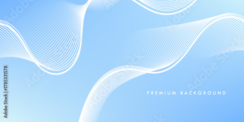 Minimalist blue background with elegant white flowing lines. Soft gradient and smooth curves create a clean, modern, and calming visual ideal for tech, corporate, or wellness themes.