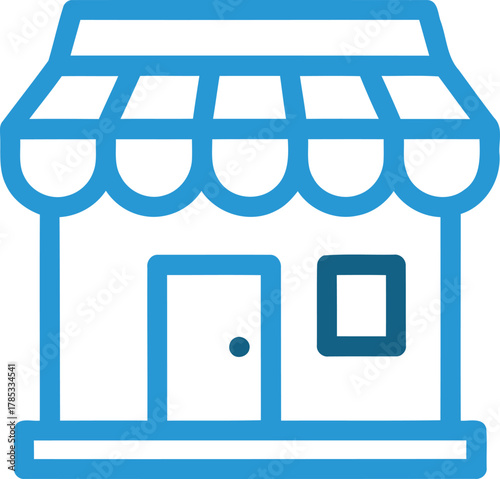 Minimalist store front icon representing small business and retail establishment