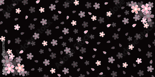 桜　和紙　模様　背景　