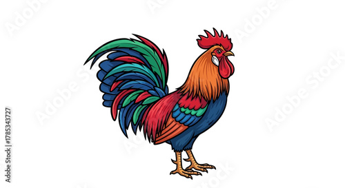 rooster isolated on white background