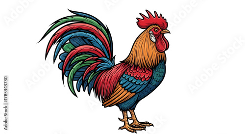 rooster isolated on white background
