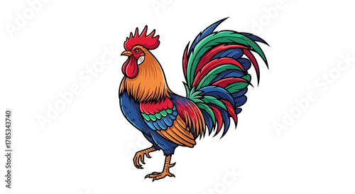 rooster isolated on white background