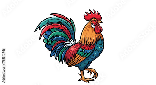rooster isolated on white background