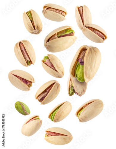 Wallpaper Mural falling pistachio nuts isolated on white transparent background Torontodigital.ca
