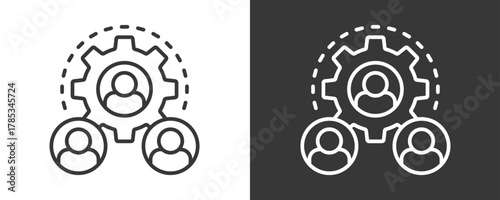 Human Resources Icon Set Vector Collection Isolated In Black And White