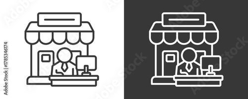 Sales Representative Icon Set Vector Collection Isolated In Black And White