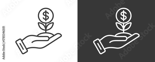 Return On Investment Icon Set Vector Collection Isolated In Black And White