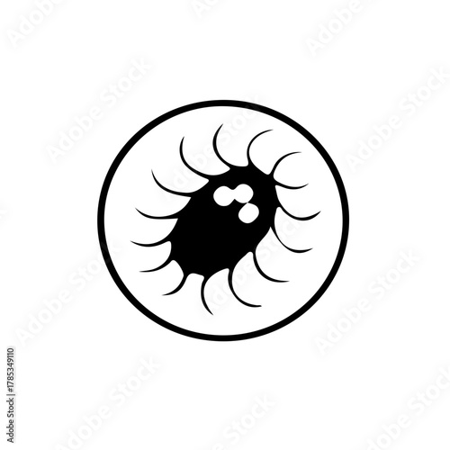 microorganism icon, microscopic germ, bacteria icon, virus infection