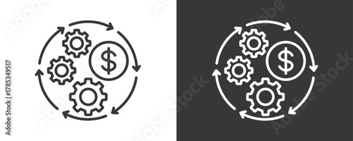 Financial Management Icon Set Vector Collection Isolated In Black And White