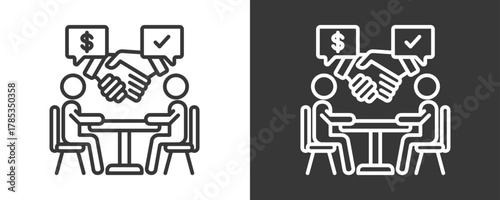 Negotiation Icon Set Vector Collection Isolated In Black And White