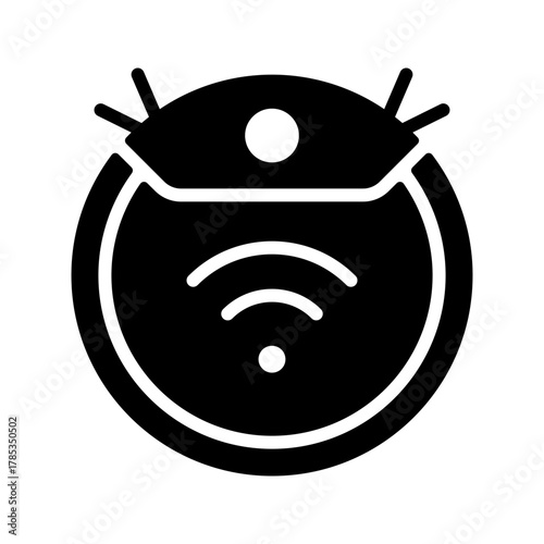 Robot vacuum cleaner flat icon smart home cleaning
