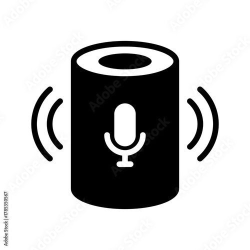 Smart speaker flat icon voice assistant IoT
