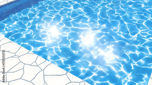 Sunlit Swimming Pool Water with Ripples and Reflections.