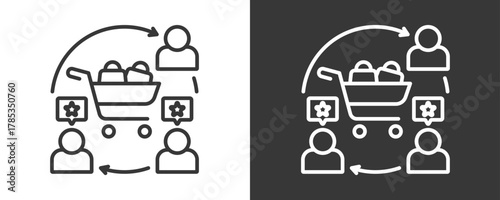 Customer Icon Set Vector Collection Isolated In Black And White