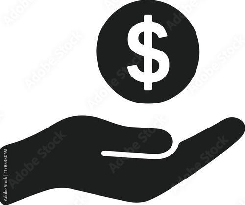 Hand holding dollar coin symbolizing financial support and investment