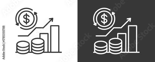 Cash Flow Icon Set Vector Collection Isolated In Black And White