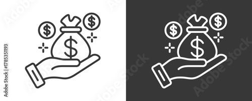 Profit Icon Set Vector Collection Isolated In Black And White