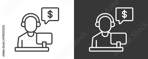 Customer Service Icon Set Vector Collection Isolated In Black And White
