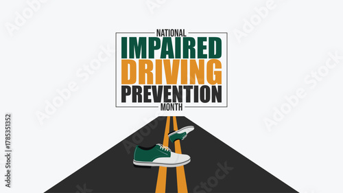 National Impaired Driving Prevention Month Safety Illustration design templet