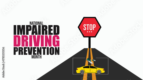 National Impaired Driving Prevention Month Safety Illustration design templet