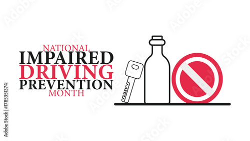 National Impaired Driving Prevention Month Safety Illustration design templet