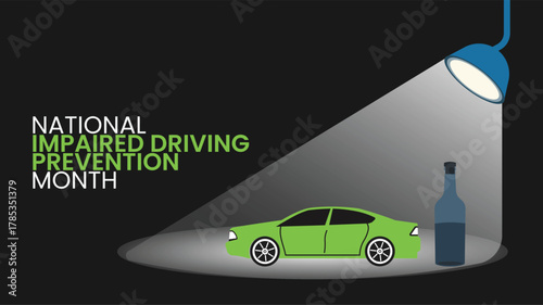 National Impaired Driving Prevention Month Safety Illustration design templet