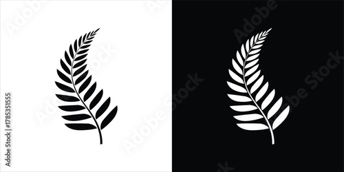 Elegant Frond Artwork  Botanical Detail in Contrasting Shades